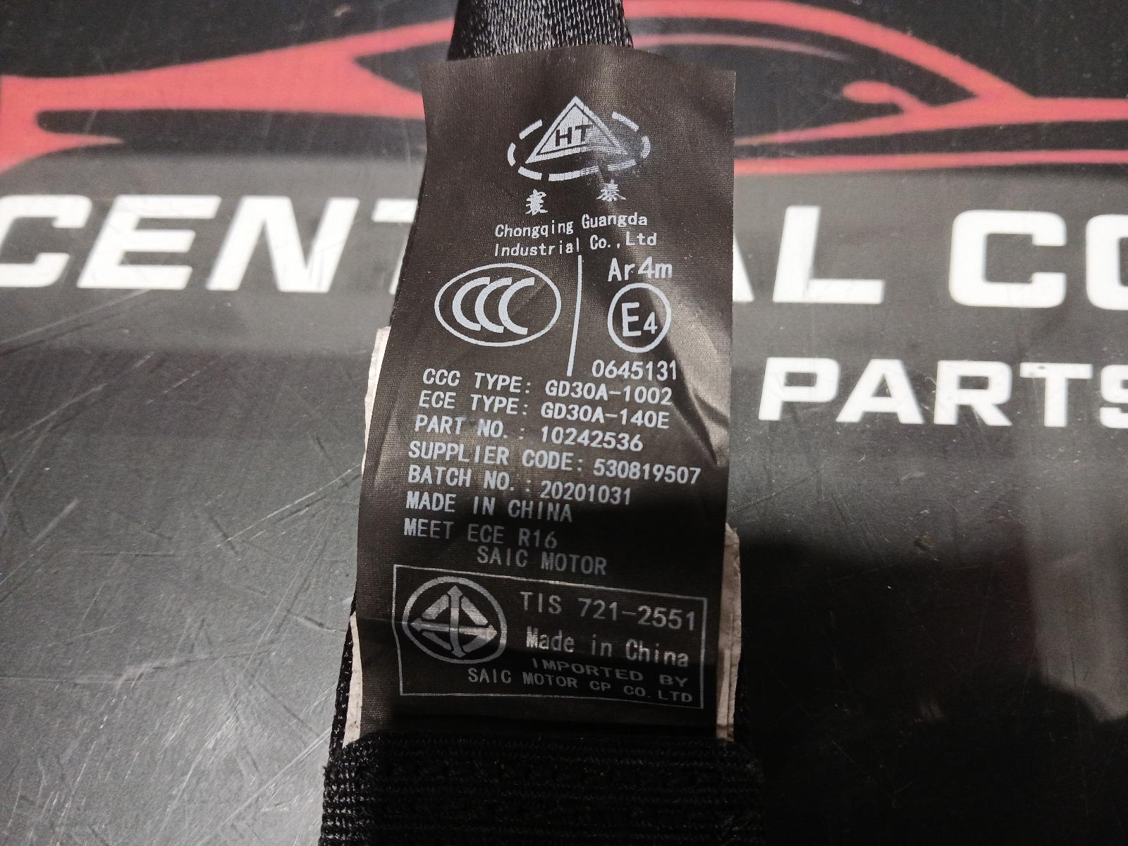 View Auto part Seatbelt/Stalk Mg Mg3 2021